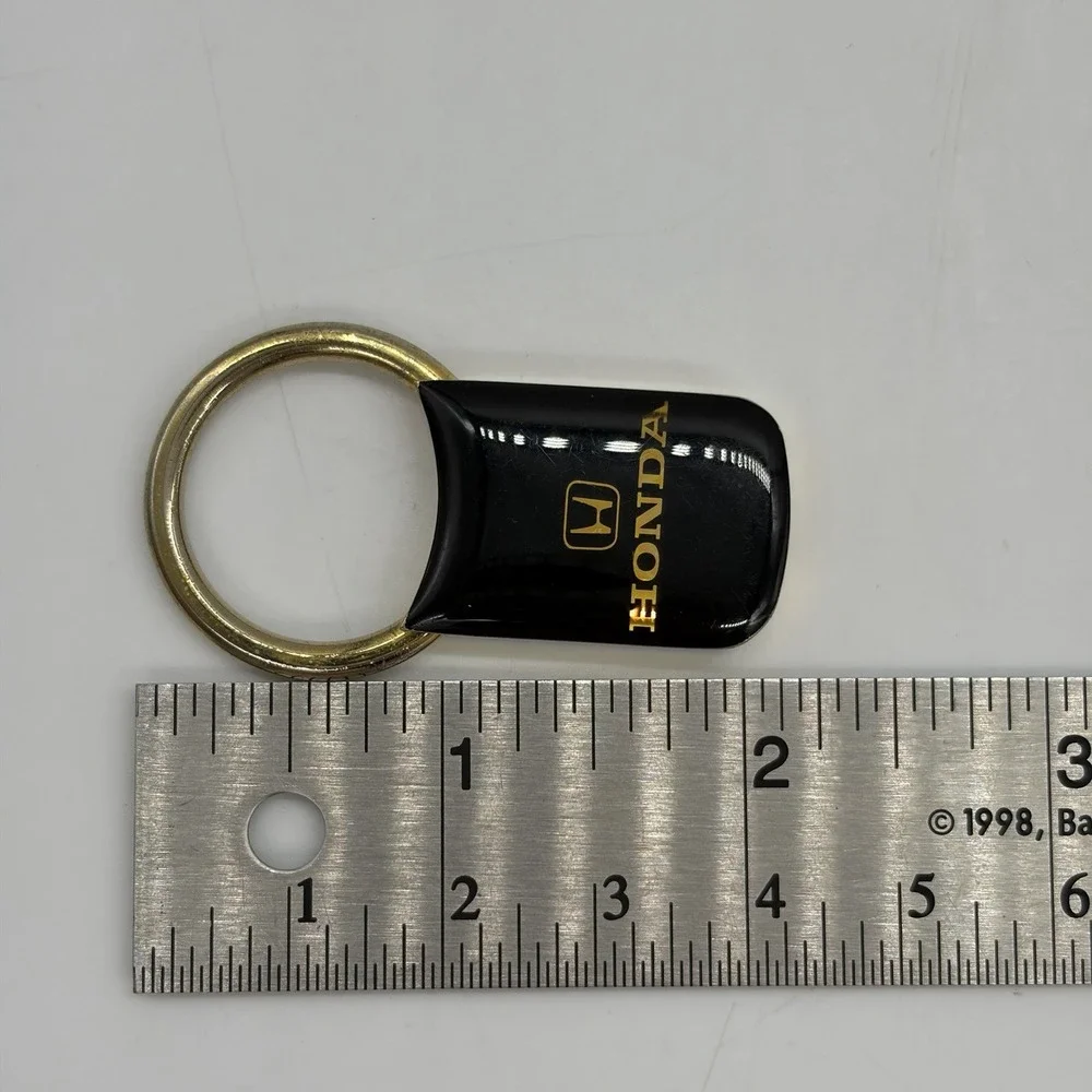 Vintage Honda Keychain Black & Gold Norm Reeves Honda Cerritos California